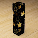 Seamless pattern with Golden Stars Wine Box<br><div class="desc">Seamless with Golden Stars on Black background. Gold star.</div>