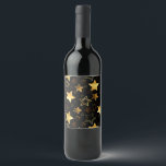 Seamless pattern with Golden Stars Wine Label<br><div class="desc">Seamless with Golden Stars on Black background. Gold star.</div>