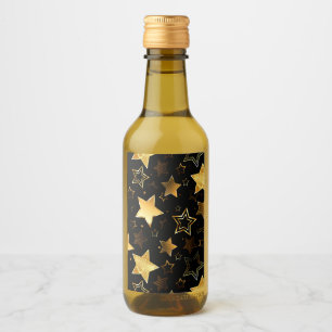 Seamless pattern with Golden Stars Wine Label