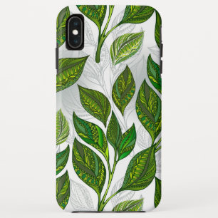 Seamless Pattern with Green Tea Leaves iPhone XS Max Case