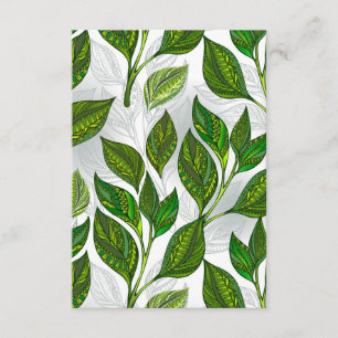 Seamless Pattern with Green Tea Leaves Enclosure Card