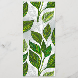 Seamless Pattern with Green Tea Leaves Menu