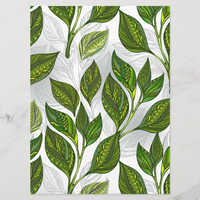 Seamless Pattern with Green Tea Leaves Programme (Front)
