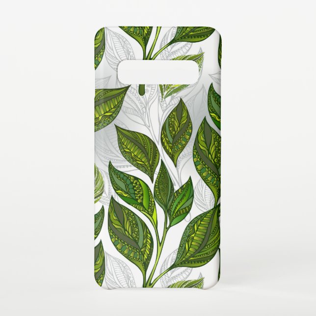 Seamless Pattern with Green Tea Leaves Samsung Galaxy Case (Back)