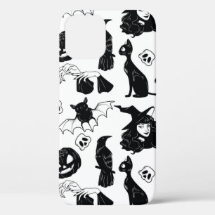 Seamless pattern with Halloween cute hand drawn el iPhone 12 Case