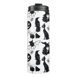 Seamless pattern with Halloween cute hand drawn el Thermal Tumbler
