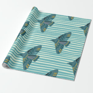Seamless pattern with hand drawn bird vraetive sil wrapping paper