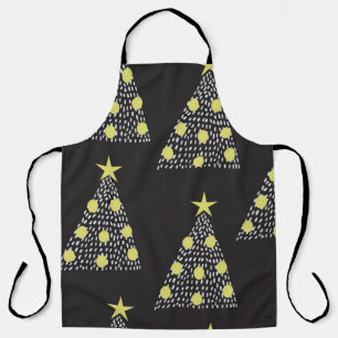 Seamless pattern with hand drawn Christmas trees i Apron