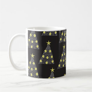 Seamless pattern with hand drawn Christmas trees i Coffee Mug
