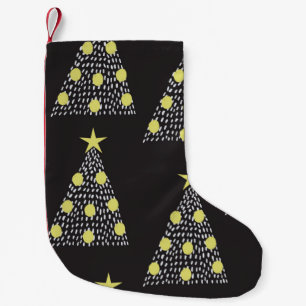 Seamless pattern with hand drawn Christmas trees i Small Christmas Stocking