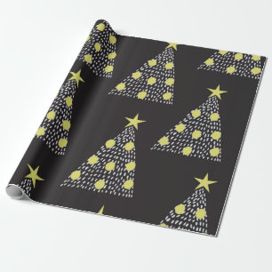 Seamless pattern with hand drawn Christmas trees i Wrapping Paper