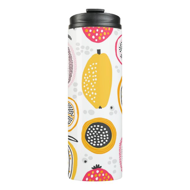 Seamless pattern with hand drawn exotic fruits. Ab Thermal Tumbler (Front)