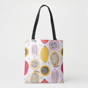 Seamless pattern with hand drawn exotic fruits. Ab Tote Bag