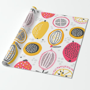 Seamless pattern with hand drawn exotic fruits. Ab Wrapping Paper