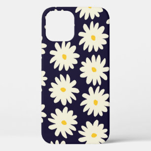 Seamless pattern with hand drawn flowers in cream iPhone 12 case