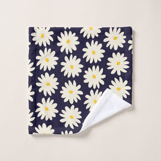 Seamless pattern with hand drawn flowers in cream  wash cloth (Wash Cloth)