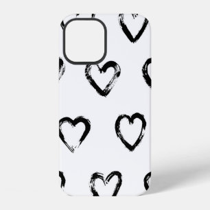Seamless pattern with hand drawn heart iPhone 12 case