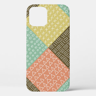 seamless pattern with hand drawn hipster backgrou iPhone 12 case