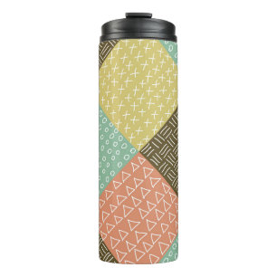 seamless pattern with hand drawn hipster backgrou thermal tumbler