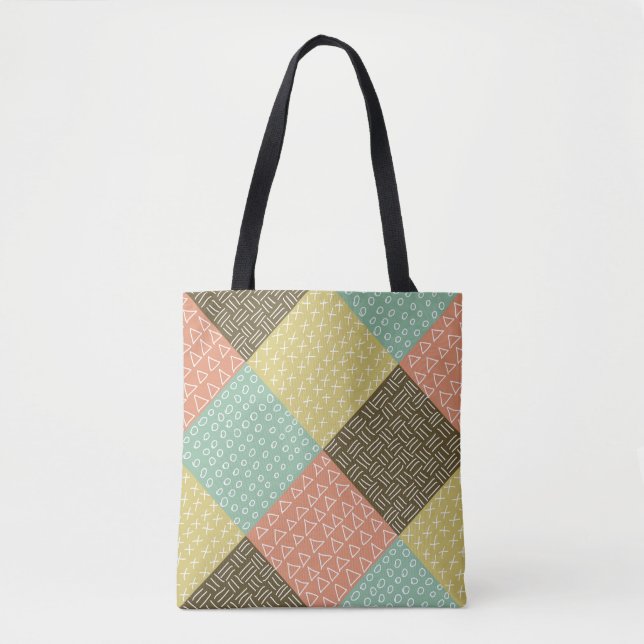  seamless pattern with hand drawn hipster backgrou tote bag (Front)