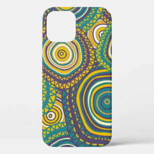 Seamless pattern with hand drawn ornamental circle iPhone 12 case