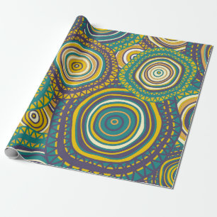 Seamless pattern with hand drawn ornamental circle wrapping paper
