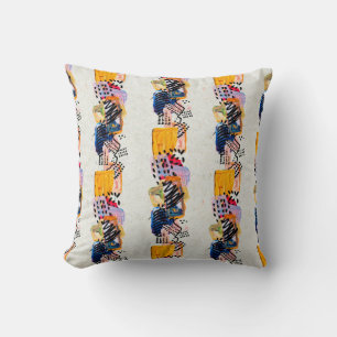 Seamless pattern with hand drawn paint strokes. Ar Cushion
