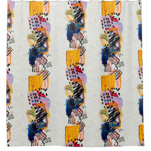 Seamless pattern with hand drawn paint strokes. Ar Shower Curtain