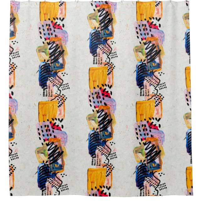 Seamless pattern with hand drawn paint strokes. Ar Shower Curtain (Front)