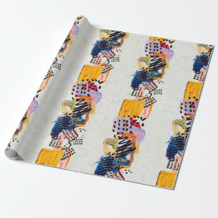 Seamless pattern with hand drawn paint strokes. Ar Wrapping Paper