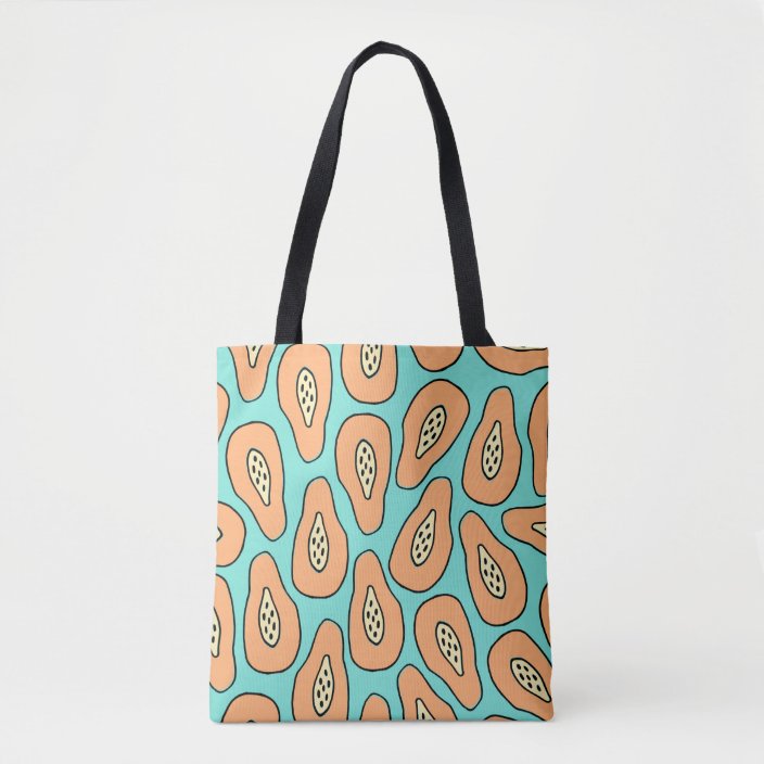 Seamless pattern with hand drawn papayas. tote bag | Zazzle.co.uk