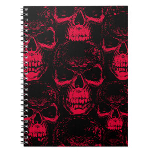 Seamless pattern with hand-drawn sinister human sk notebook