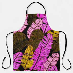 Seamless pattern with hand drawn tropical leaves. apron