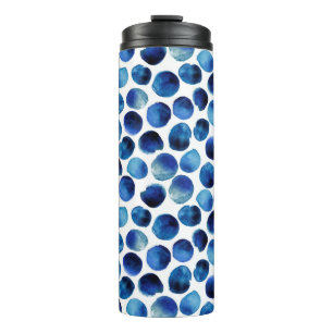 Seamless pattern with hand drawn watercolor stripe thermal tumbler