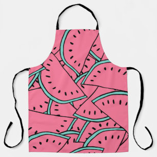 Seamless pattern with hand drawn watermelons. apron