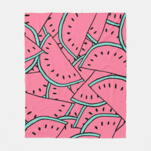Seamless pattern with hand drawn watermelons. fleece blanket