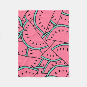 Seamless pattern with hand drawn watermelons. fleece blanket