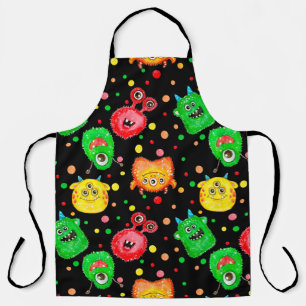 Seamless pattern with hand painted watercolor cute apron