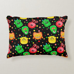 Seamless pattern with hand painted watercolor cute decorative cushion