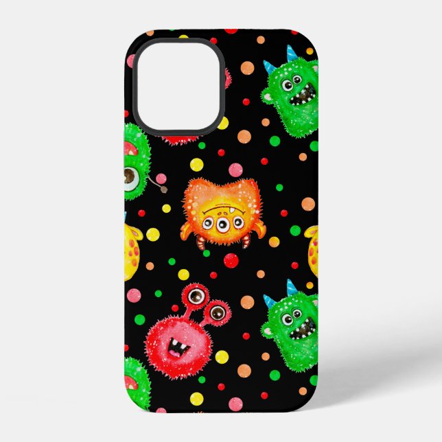 Seamless pattern with hand painted watercolor cute iPhone case (Back)