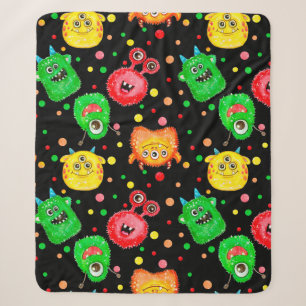 Seamless pattern with hand painted watercolor cute sherpa blanket