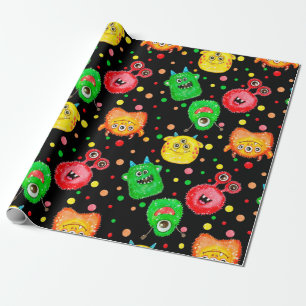 Seamless pattern with hand painted watercolor cute wrapping paper
