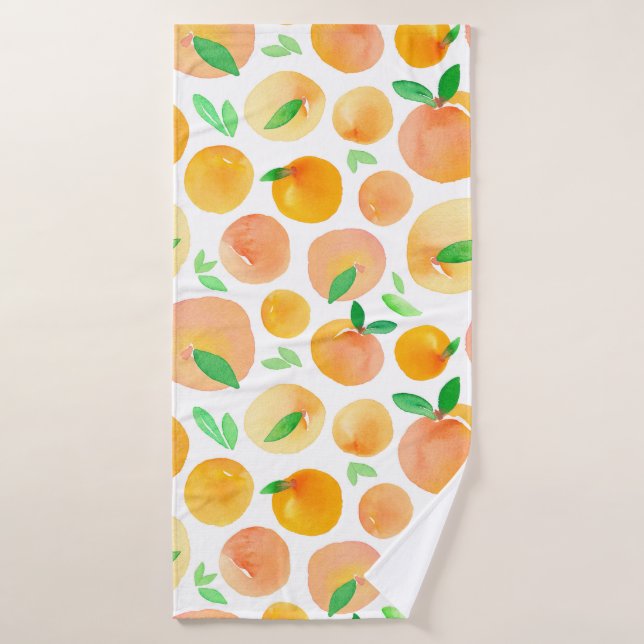 Seamless pattern with hand painted watercolor peac bath towel (Bath Towel)