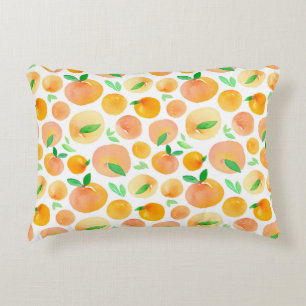 Seamless pattern with hand painted watercolor peac decorative cushion