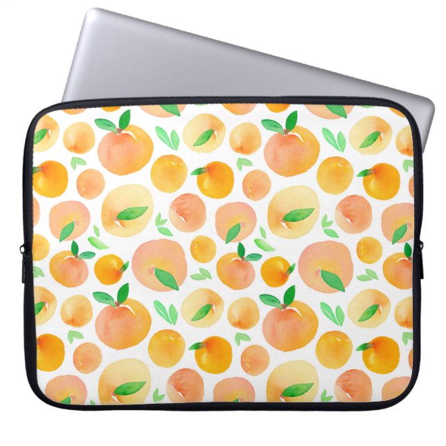 Seamless pattern with hand painted watercolor peac laptop sleeve (Front)