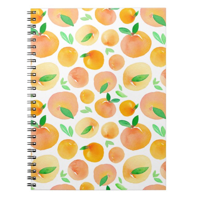Seamless pattern with hand painted watercolor peac notebook (Front)