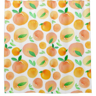Seamless pattern with hand painted watercolor peac shower curtain