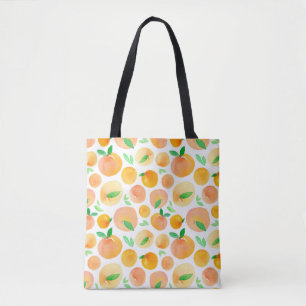 Seamless pattern with hand painted watercolor peac tote bag