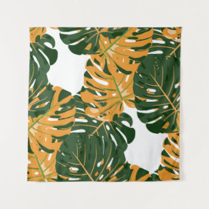 Seamless Pattern with Hawaiian Rainforest. Retro C Tapestry