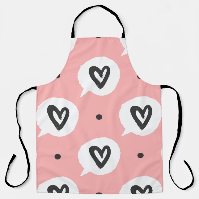 Seamless pattern with hearts. apron (Front)
